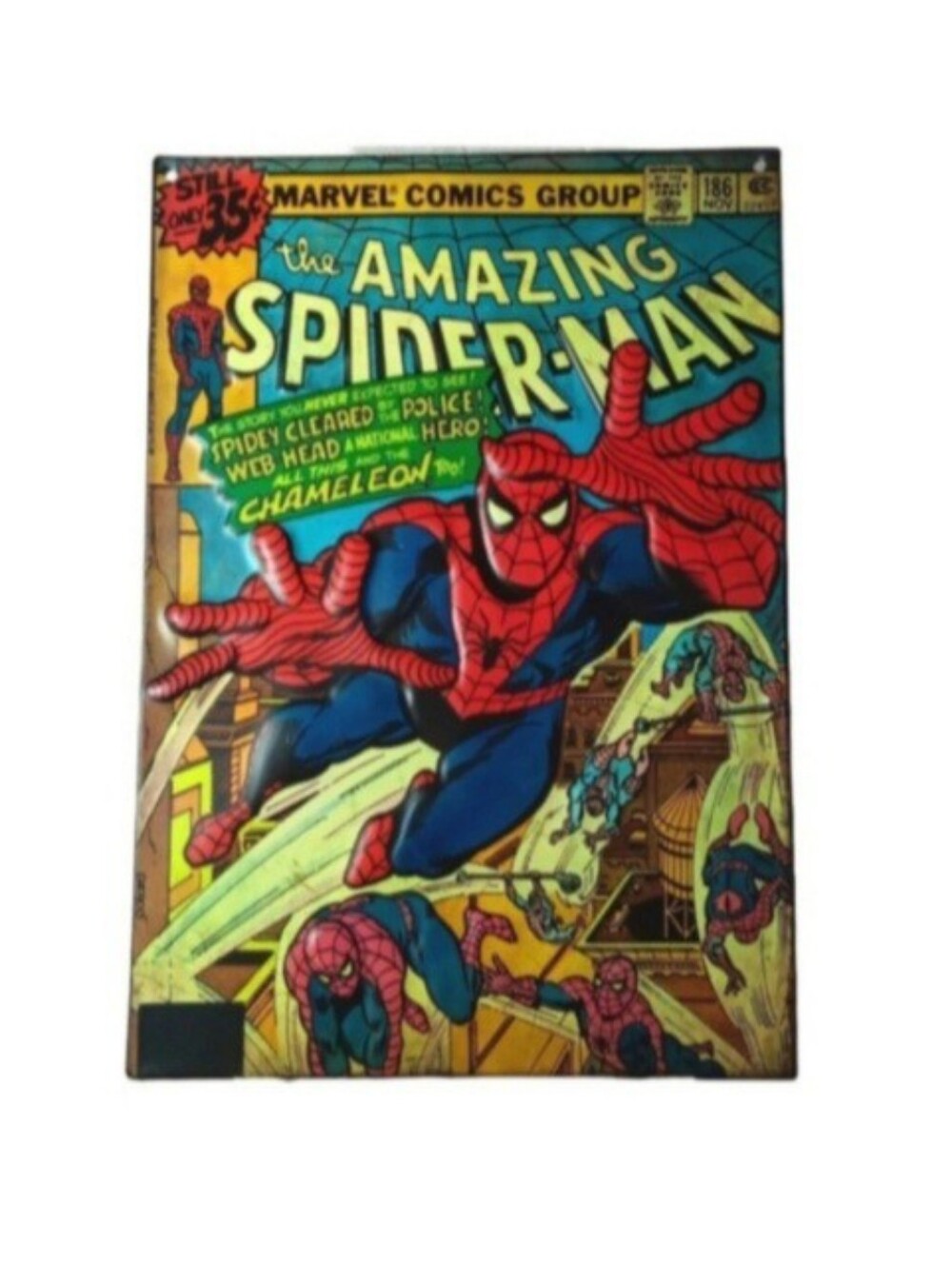 Marvel, The Amazing Spider-Man Metal Embossed Sign | EUC | Open Roads